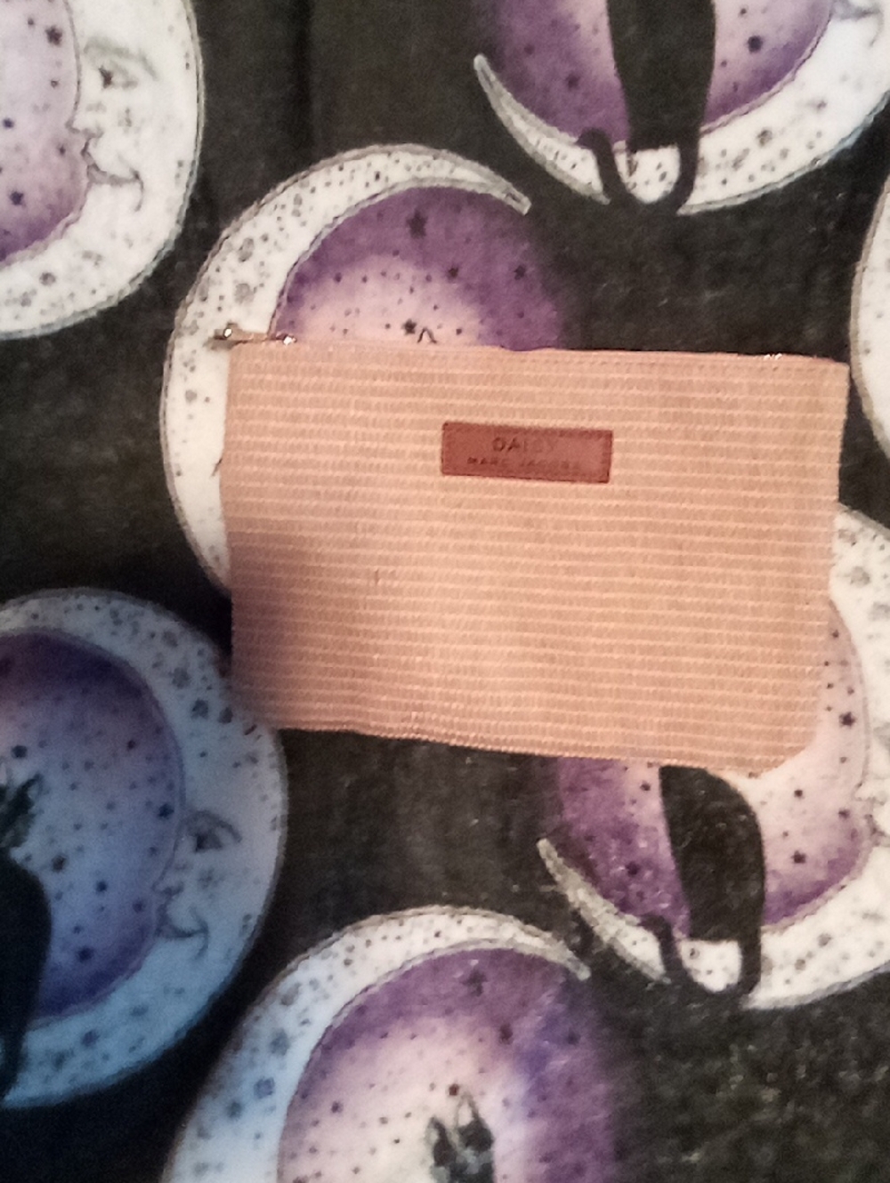 Marc Jacobs Makeup Pouch -Tan With  Blush Pink Women's Cosmetic Bag